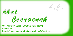 abel cservenak business card