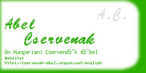 abel cservenak business card